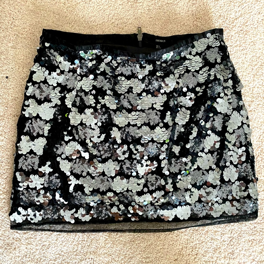 Forever 21 Black Sequin Mini Skirt